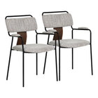 Zuo Couva Dining Chair - Grey Tweed - Set of 2-Assembly required