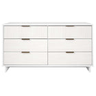 Manhattan Comfort Granville 55.04" Modern Double Wide Dresser - White-Modern- Contemporary with a taste of Glam - Double Wide Dresser for Bedroom Use.