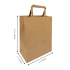 Reliabag - Sac En Papier Avec poignees Plates, Kraft, 8,5 po L X 4,5 po P X 10,25 po H, Paquet De 100-Poignees plates renforcees