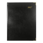 Brownline - 2027 agenda quotidien Executive avec reliure cousue – 10 3/4 po x 7 3/4 po – noir – trilingue-Horaire de rendez-vous de 7 h a.m. à
10 h 45 p.m., à intervalles de 15 minutes