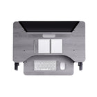 Rocelco 32" Adjustable Sit/Stand Laptop Desk Riser with Anti Fatigue Mat - Grey-Easy lift handles for raising or lowering. 