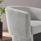 Modway - Muse Tissu Boucle Chaise d’accent en tonneau - Papier journal-Glissières de plancher sans marquage