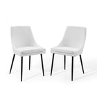 Modway Viscount Upholstered Fabric Dining Chairs - Black/White - 2 Pack-Retro Modern Dining Chairs
