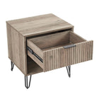 Manhattan Comfort DUMBO 20.07" Modern 1-Drawer Nightstand - Rustic Grey-Perfect for Bedside Storage, Lamps or Display Items