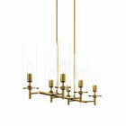 Modway - Skylark 6-Lumière Lustre - Laiton en satin transparent-Nécessite 6 ampoules E26 de 60 W