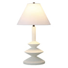 Hudson&Canal Abilene 28" Tall Triple Gourd Lamp with Fabric Shade - Matte White/White-Paired with a white fabric tapered drum shade