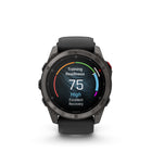 Garmin - Montre connectée GPS multisports fēnix 8 Pro - 51 mm - Titane DLC gris carbone avec bracelet en silicone noir/gris galet-ÉCONOMISEZ DE L'ÉNERGIE AVEC LTE-M - le fēnix 8 Pro se connecte au réseau LTE-M, qui est conçu pour consommer moins d'énergie que les communications LTE standard, minimisant ainsi l'épuisement de la batterie de votre montre pour prolonger et renforcer vos aventures.