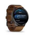 Garmin - Venu 4 – 45 mm, Ardoise avec bracelet en silicone noir et bracelet en cuir brun-Suivi du sommeil avancé (amélioré): Obtenez un score de sommeil et un coaching personnalisé sur la quantité de sommeil dont vous avez besoin et comment vous pouvez vous améliorer. Suivez même les différentes phases de sommeil et les siestes — et voyez des indicateurs clés, tels que l'état de la HRV et la température de la peau, pour mieux comprendre votre santé. De plus, avec la fonction d'alignement du sommeil, voyez à