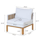 Manhattan Comfort - Ensemble de conversation de patio moderne Vine 4 pièces - Crème - Lot de 4-Canapé 3 places divisé en 3 sections : 2 coins et 1 siège central