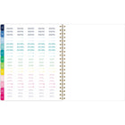 AT-A-GLANCE - Agenda hebdomadaire/mensuel bande joyeuse Emily Ley Simplified 2026 - 11 po H x 8 3/8 po l - multicoloure - bilingue-La reliure à double spirale dorée résiste aux accrocs et reste à plat pour une utilisation facile