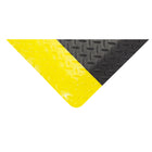 Edgewood - Tapis Foam Fusion Anti-Fatigue Avec Surface Laminée à Motifs De Losange - 2 pi l x 3 pi L x 5/8 po P - Noir/Jaune-Plaque diamantée en vinyle PVC laminée à une mousse PCV antifatigue de longue durée