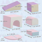 Qaba - Soft play, blocs d’escalade en mousse pour tout-petits - rose/violet - ensemble de 7-Nettoyez les housses avec une lingette désinfectante 