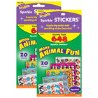 TREND Animal Fun Sparkle Stickers Variety Pack - 2 Packs of 648-Sparkle Stickers add pizzazz to nametags, reports, invitations, scrapbooks, assignments, and more