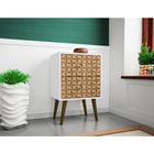 Manhattan Comfort Liberty 2.0 Nightstand, White and 3D Brown (204AMC67)-Upon Assembly, Measures: 17.72" Length, 27.09" Height, 14.7" Depth.