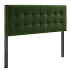 Modway - Lily Velours de performance résistant aux taches Tête de lit King Size, Vert mousse-Sellerie en velours Performance résistante aux taches