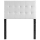 Modway Lily Upholstered Vinyl Twin Headboard - White-Smooth vinyl upholstering