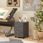 Vinsetto Mobile 2-Drawer Letter/A4 Filing Cabinet with Wheels - Grey-Made of particleboard for sturdiness

