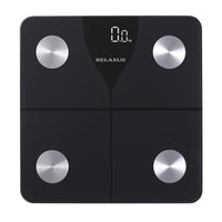 Relaxus Life Balance Smart Scale - Black-Comprehensive Health Tracking: Measures 15 essential metrics including body fat, hydration, muscle mass, bone density, and recommended calorie intake