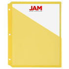 JAM Paper - Pochette en Plastique pour Reliure - 11 3/16 x 9 1/4 po - Jaune - Paquet de 6-Format : 9,25 x 11,2 pouces
