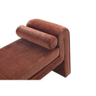 Manhattan Comfort - Banc moderne Concord 59" en tissu chenille - Terracotta-Comprend 2 coussins traversins