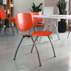 Flash Furniture HERCULES Series Plastic Stack Chair with Titanium Frame - Orange-Polypropylene Material
