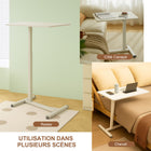 Ezywork - Bureau mobile latéral/d'extrémité réglable en hauteur - Blanc-Garantie limitée d'un an du fabricant