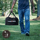 Flame Genie Pellet Fire Pit with Tote - Black Galvanized-Be captivated by the mesmerizing flames while adding a warm glow to your patio, campsite, or outdoor adventure.