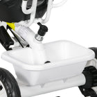 Qaba - Tricycle 6 en 1 pour enfants avec guidon amovible et canopée - blanc-Poignée de poussée amovible permettant aux parents de contrôler facilement la direction 
