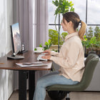 HOMCOM Armless 360-Degree Swivel Computer Desk Chair - Dark Green-360 degree swivel seat and PU wheels allow easy movement on various flooring types