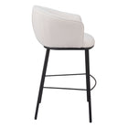 Zuo Essen Barstool - Ivory-Dimensions: 24.4" L x 24.4" W x 40.9" H