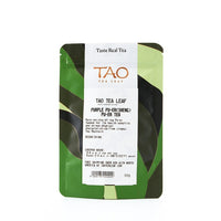 Tao Tea Leaf Purple Pu-er (Sheng) Tea - Loose Leaf - 50g-. Our Purple Pu’er is unique not only by its appearance of long, lightly rolled needle like black/brown leaves with a few streaks of blue. But also the tea’s liquor is a soft rose colou