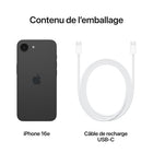 Apple - iPhone 16e - 128 Go - Noir - Débloqué-Confidentialité – Utilisez Face ID pour déverrouiller votre appareil, vous connecter et payer en toute sécurité.