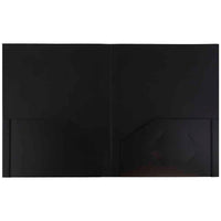 JAM Paper Heavy Duty Plastic Two-Pocket School Folders - Black - 6 Pack-Colour: Black