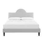 Modway Soleil Performance Velvet Queen Bed - Light Grey-Wood Slat Support System