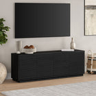Hudson&Canal Tullis TV Stand for TV's up to 78" - Black Grain-Features easy assembly