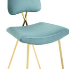 Modway Ponder Performance Velvet Bar Stool - Sea Blue-7
