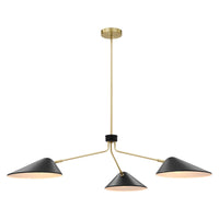 Modway Journey 3-Light 14" Arm Pendant - Black-3-Light Pendant