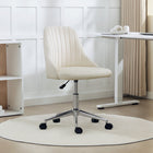 Vinsetto Vanity Office Chair with Swivel Wheels - Cream White-Velvet-touch fabric is soft and chic