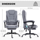 Vinsetto 7-Point Vibration Massage Office Chair with Footrest and Swivel Wheels - Grey-Retractable footrest so you can prop your feet up while you lay back