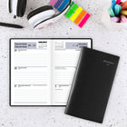 AT-A-GLANCE - Agenda de poche hebdomadaire 2026 - 6 1/16 po H x 3 5/8 po l - noir - bilingue-Couverture en similicuir noir