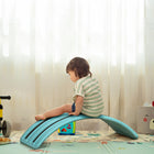 Qaba 32.3" Balance Board, Ended Preschool Learning Montessori Waldorf Toy - Blue-Bottom with removable grip strips 