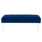 Modway Prologue Woven Performance Velvet Ottoman - Navy-Sturdy Construction