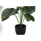Monarch Specialties - Plante Artificielle - 24 po H - Alocasie - Mis En Pot - Touche Réelle - Feuilles Vertes - Pot Noir-Aucun assemblage requis: dimensions du produit : 20 po L x 20 po L x 23,5 po H