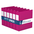 Davis Group Premium Economy Binder - D Ring - 2" - Pink - 6 Pack-3 Ring Binder