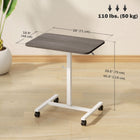 HOMCOM 28" Height Adjustable Standing Desk - Grey Wood Grain-Powder coated steel frame means a strong core