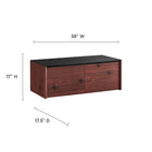 Modway Kinetic 38" Wall-Mount Office Desk With Cabinet and Shelf - Black Cherry-Flip-Up Cable Management Compartment