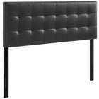 Modway Lily Upholstered Vinyl Full Headboard - Black-Elegantly tufted headboard