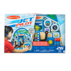 Melissa & Doug Jet Pilot Interactive Dashboard - Set of 7-Throttle increases speed of scrolling map and yoke moves plane in the scrolling display; destination dial and radio button play "hello" in 6 languages and music from each location