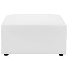Modway Saybrook Outdoor Patio Upholstered Sectional Sofa Ottoman - White-Aluminum Metal Frame