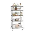 Seville Classics - Étagère En Câble Dacier Nsf À 5 Niveaux Avec Roues - 72 H x 36 W x 24 D po-Garantie limitée de 1 ans du fabricant